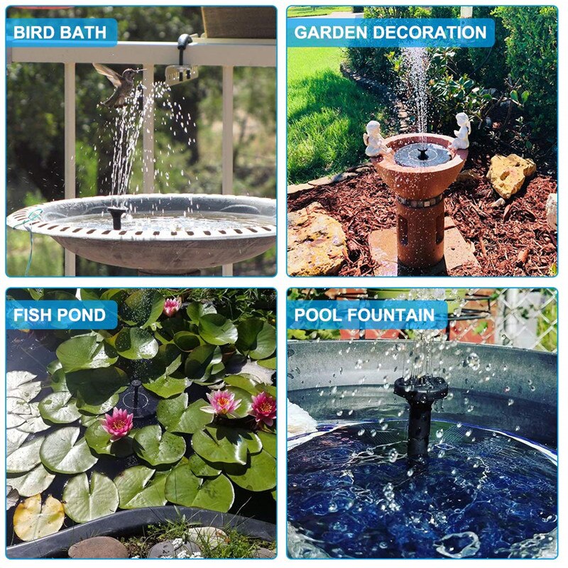 Solar Fountain Watering kit Power Solar Water Pump Garden Waterfall Floating Solar Panel Water Fountain For Outdoor Decoration