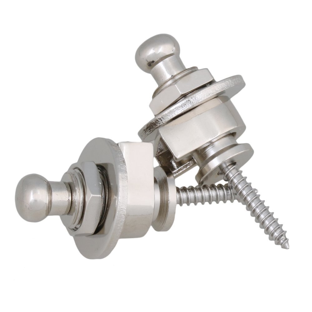 2 Pcs Guitar Bass Strap Lock Skidproof StrapLock locking pegs Pins,Guitar Strap Buttons Pins Metal End - 3 Color For Choose: Chrome