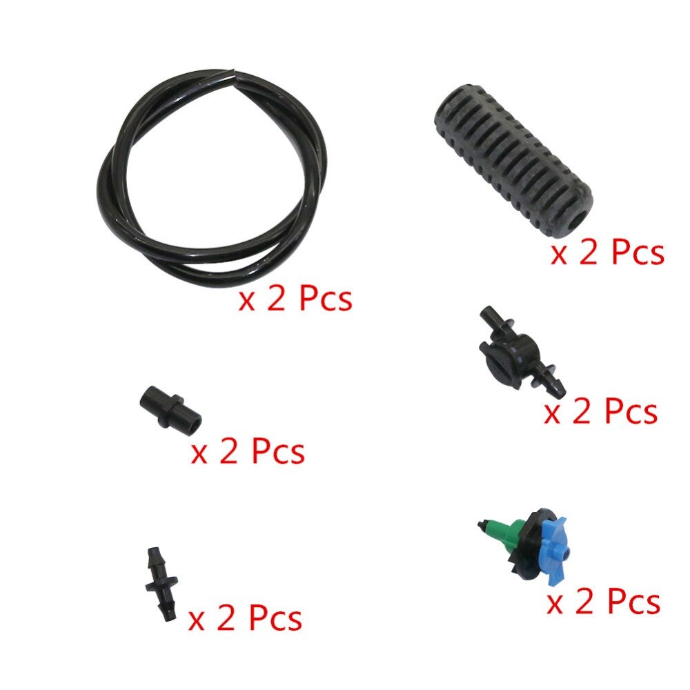 360 Graden Roterende Opknoping Sprinkler met 50cm 4/7mm slang Kas Tuin sprinkler Water nozzle kit 2 sets