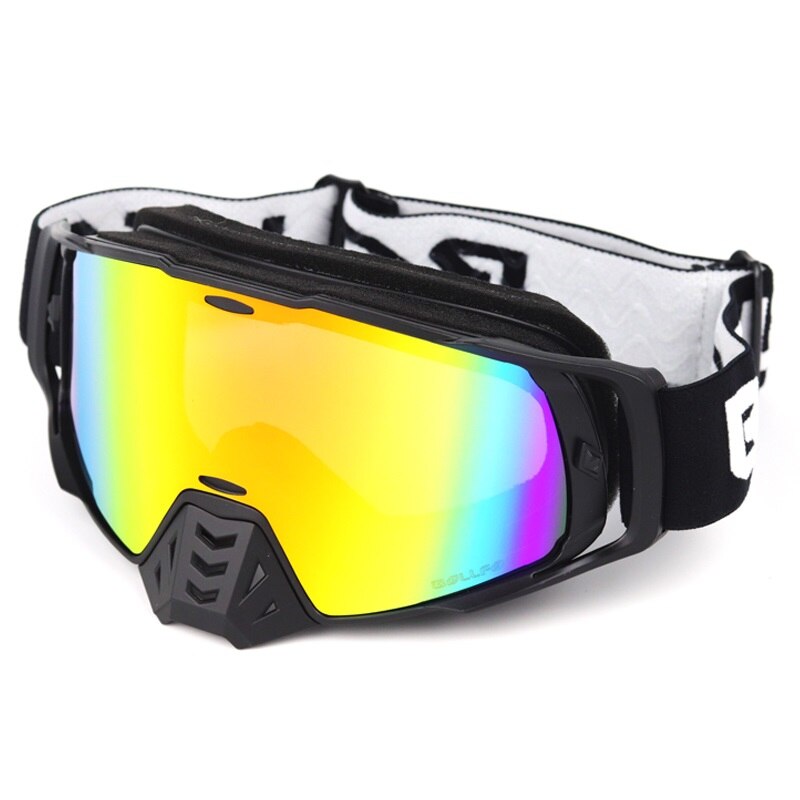 MX Goggle in Motorrad Gläser BOLLFO Moto-Cross Brille ATV aus Straße Schmutz Fahrrad Staubdicht Rennen Glas Anti Wind Brillen Brille: Schwarz F Revo Linse