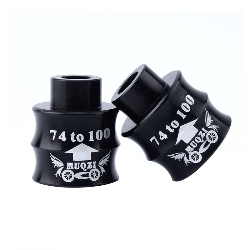 MUQZI 1 Pair Bicycle Hub Extension Seat 74mm To 100mm Front Fork Hubs Adapter Converter MTB Road Bike Parts: Black