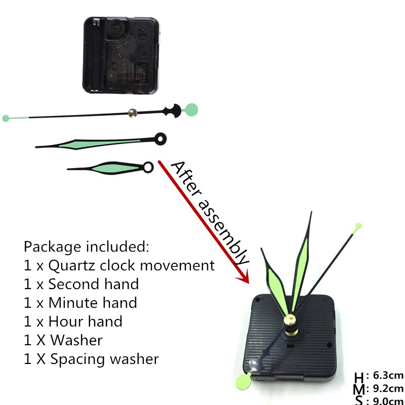 Diy quartz horloge stille wandklok uurwerk quartz reparatie uurwerk klokmechanisme onderdelen met naalden 1 set: I