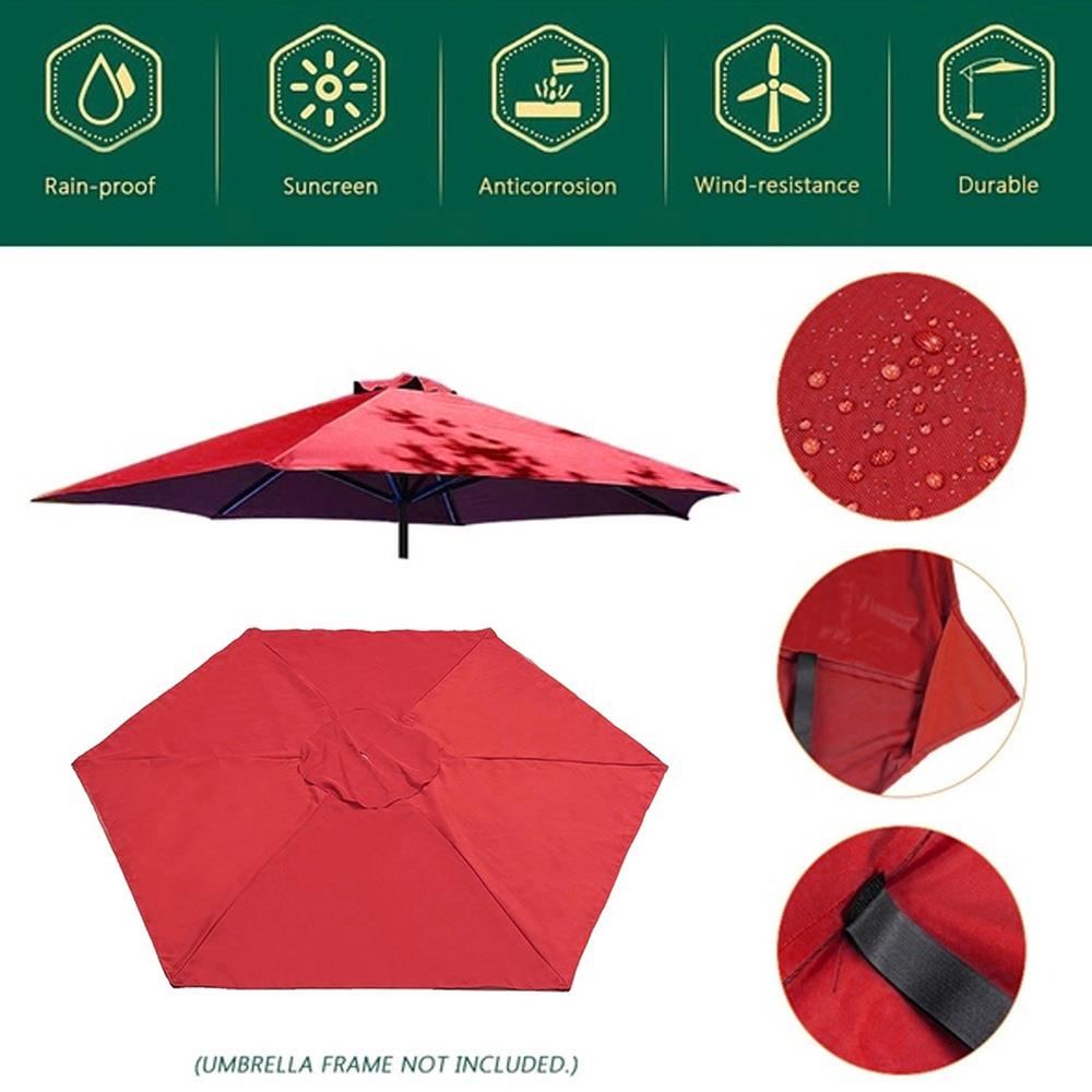 Sunshade Umbrella Cover 2M Hexagon Shape Parasol Umbrella Cover Umbrella Canopy Cover Fade-Proof 210D Oxford Cloth Waterproof