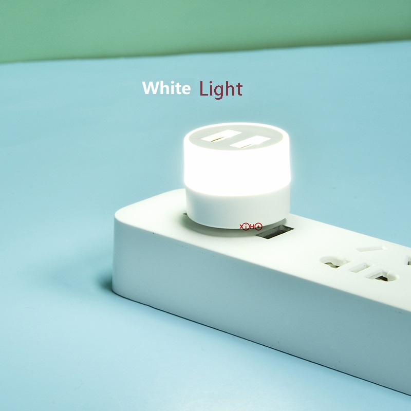 Mini-USB-Lampe, warmweißes Licht, 2 Anschlüsse, USB-HUB-Ladeadapter, Netzteil, Dock, LED-Beleuchtung, Lug and Play, Schlafzimmer-Nachtlicht: Rot