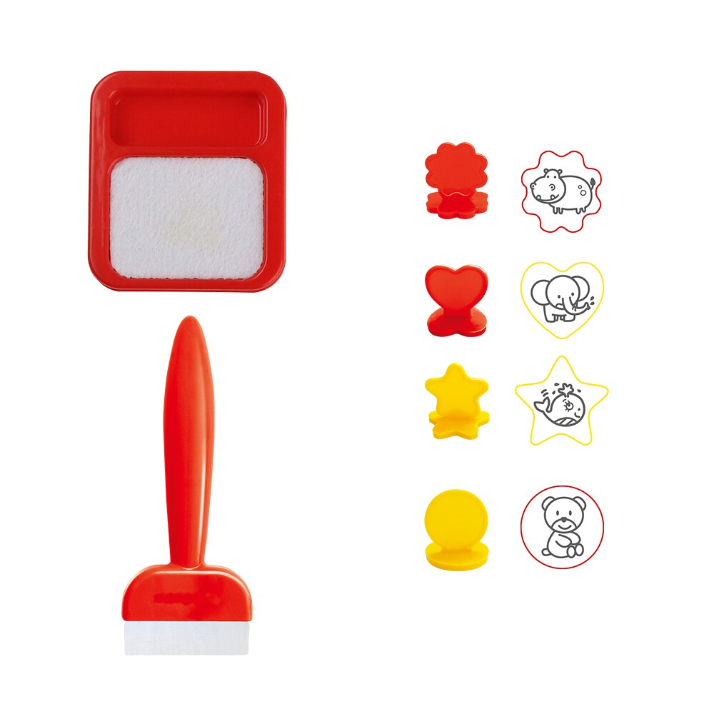 Kids Water Painting Seal Stamp Roller Stamp Magic Pens Water Drawing Accessories Painting Toys Educational Toy Children: F Stamp Pad Set