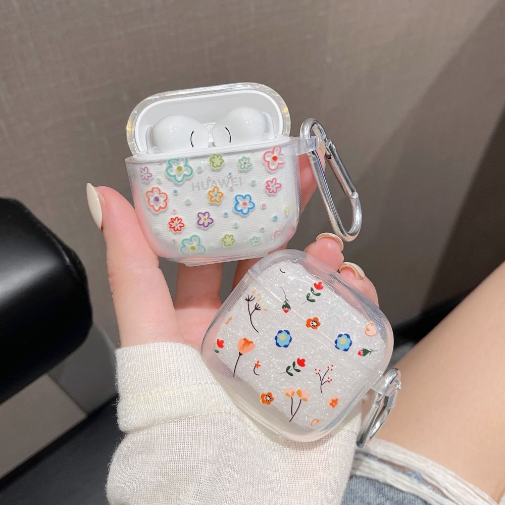 Transparent Earphone Protective Case Bracelet Key Chain Shockproof Bluetooth Earphone Case Portable for HUAWEI FreeBuds SE2