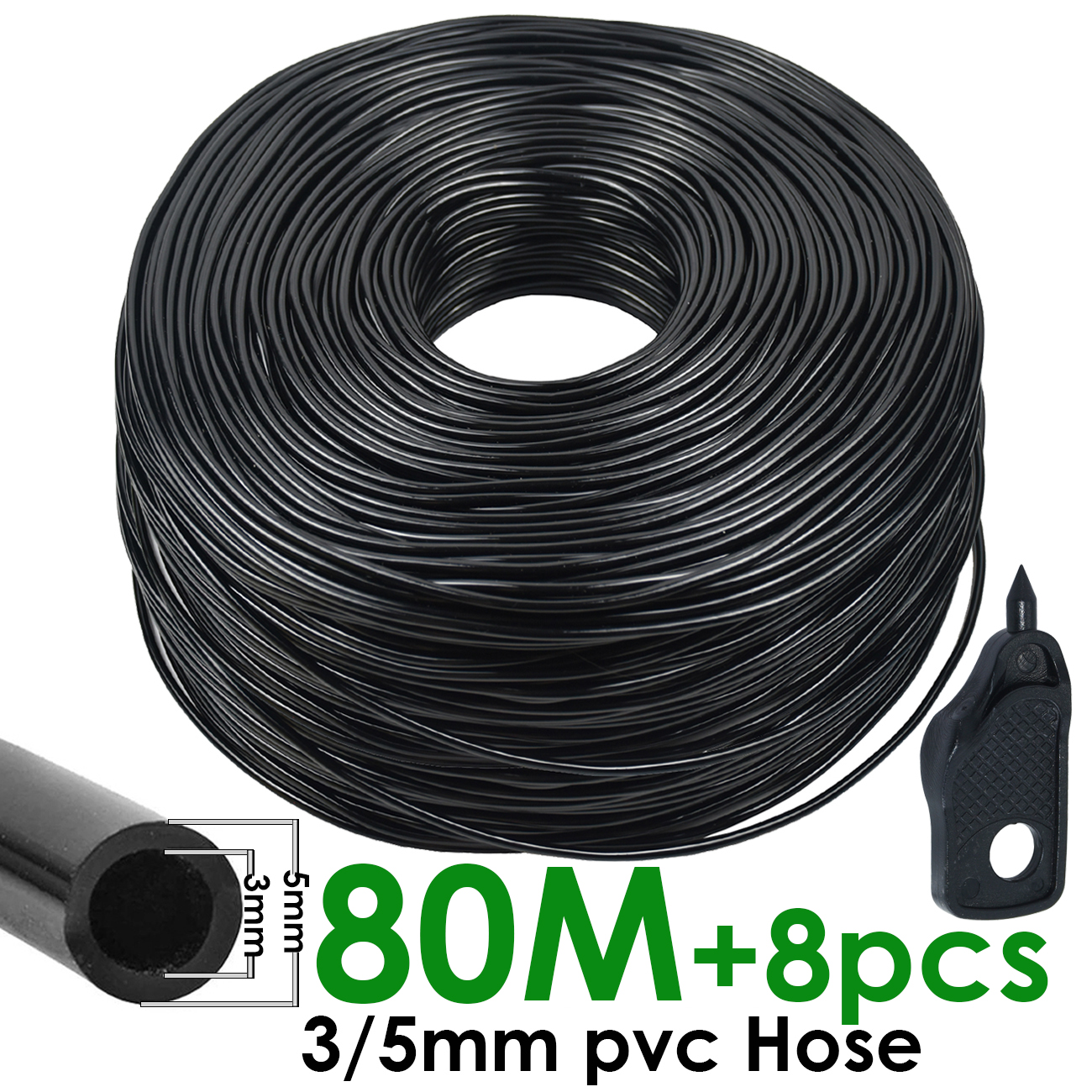 KESLA 10-100M Irrigation Watering System Kit 4-Way 2-Way 8L Drip Arrow Transmitter Dripper Sprinkler Potted Planting Greenhouse: Dark Khaki