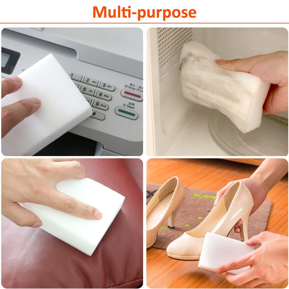 60 Packs Magic Cleaning Eraser Sponge Magic Eraser Sponge Foam Cleaning Melamine Foam for Kitchen Bathroom Furniture Car