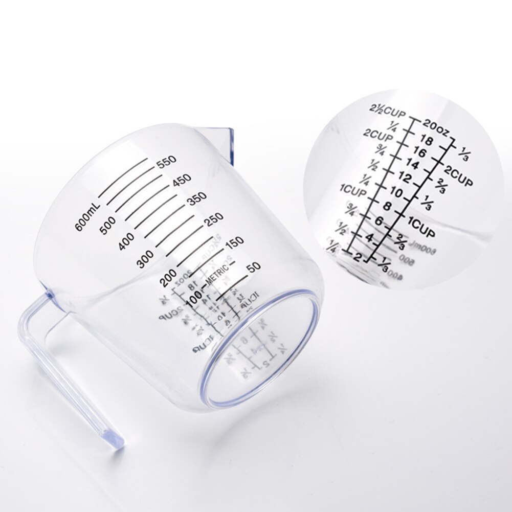 150/300/600ml håndtak vannmelk eggskala målekopp krus måleinstrument med nyttige måleenheter og fint håndtak