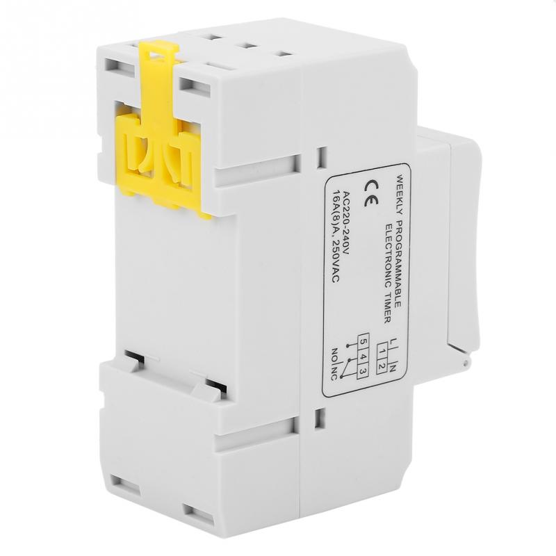 Timer Switch Din Rail Mount THC15A Delay Relay Programmable Digital Time Switch 220-240VAC 16A Switch Relay Timer Control