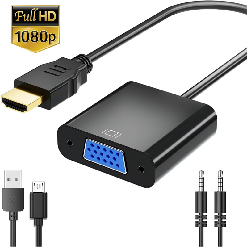Kabel konwertera zgodny z HDMI na VGA 1080P Full HD Kabel adaptera konwersji HDMI-VGA do komputera PC Projektor HDTV Tablet Monitor