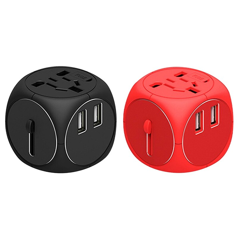 Internationale Reizen Adapter Multi Stopcontacten Universele Adapter Outlets Dual Usb Charger Us Plug