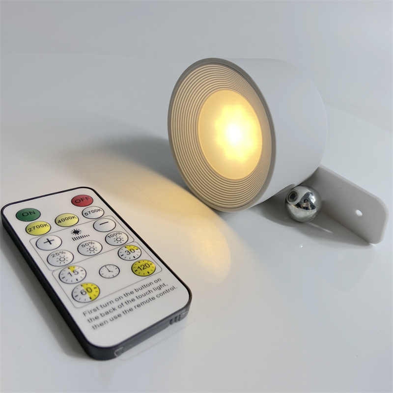Usb genopladelig led-væglampe med touch- og fjernbetjening, trådløs vægmonteret væglampe til soveværelse, læselampe