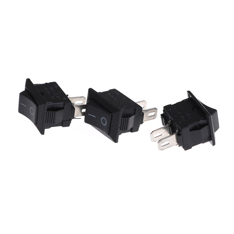 10Pcs Small Black Rocker Switch KCD1-11 250VAC/3A 6A 125V AC 2P Switches 10*15MM