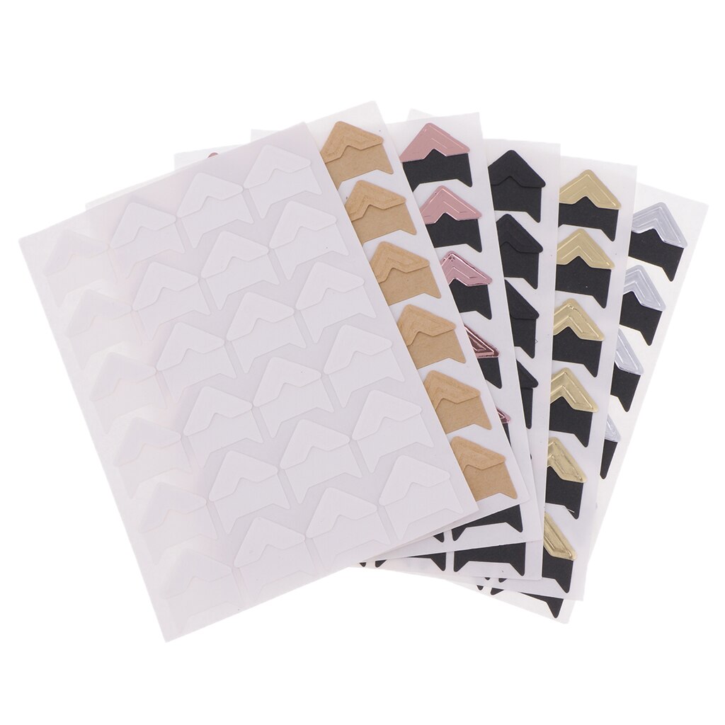 18 Sheets 6 Colors Photo Mounting Sticker Corner Stickers (24 Pieces Each Sheet)