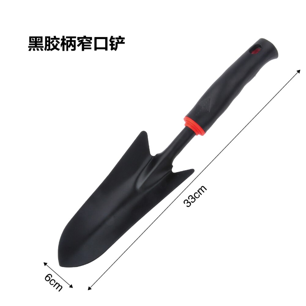 1Pcs Garden Tools Black Plastic Handle Spray Plastic Two-end Hoe Dual-use Hoe Five-tooth Rake Shovel Outdoor Hoe Flower Shovel: Black