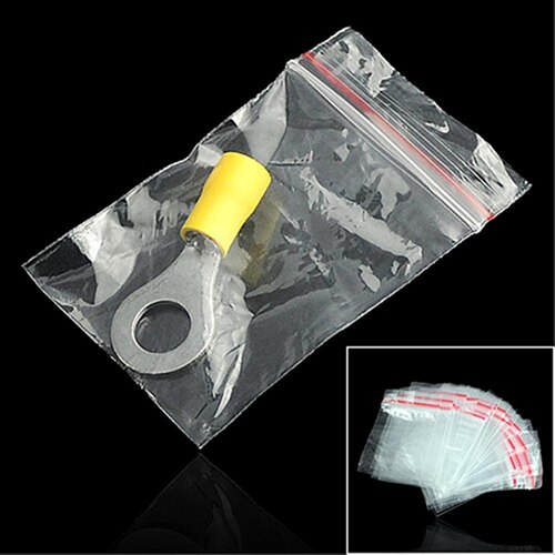 100Pcs Mini Reclosable Zip Lock Clear Portable Storage Bags for Small Items