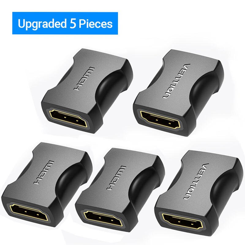 Vention HDMI Extender Adapter HDMI Female to Female Connector 4k HDMI 2.0 Extension Converter Adapter for PS4 Monitor HDMI Cable: 5 pcs Black upgrade