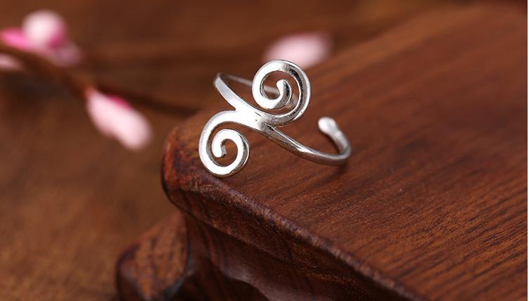 Personality Bohemian Silver Color Fancy Finger Rings For Girls Antique Ring Luxury Women Wedding Engagement Jewelry