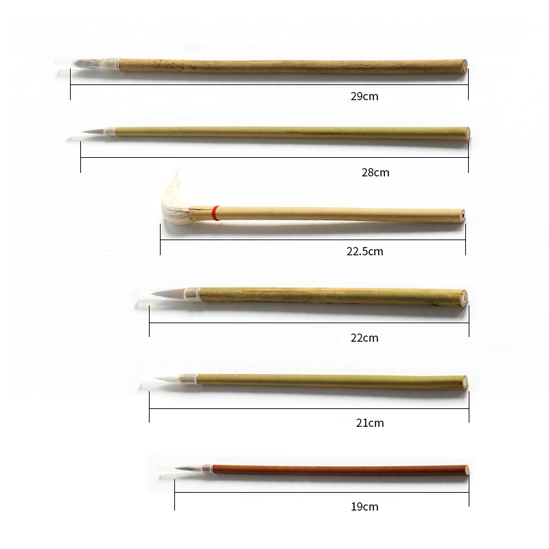 6 teile/satz Keramik Schreiben Pinsel Bambus Pinsel Malerei Gemalt Haken Stift Kehr Asche Feuchtigkeitsspendende Pinsel Keramik Tonne Polymer Werkzeug: Ursprünglich Titel