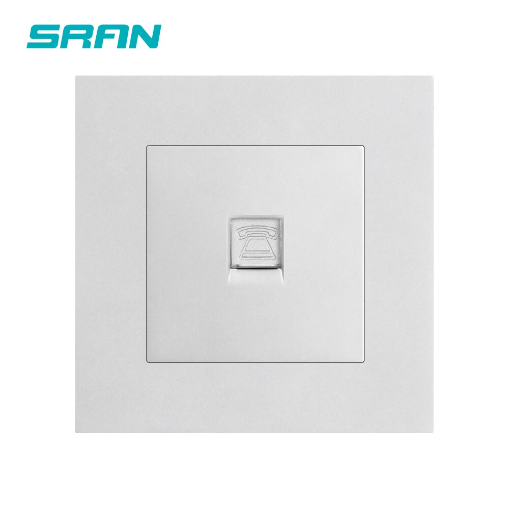 SRAN wall rj11 interface,white/black/gold/sliver/gray Flame Retardant PC Panel 86mm*86mm telephone Socket