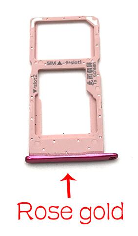 Sim-kort fackhållare adapter tillbehör för huawei p smart / honor 10 lite reservdelar: Rosa guld
