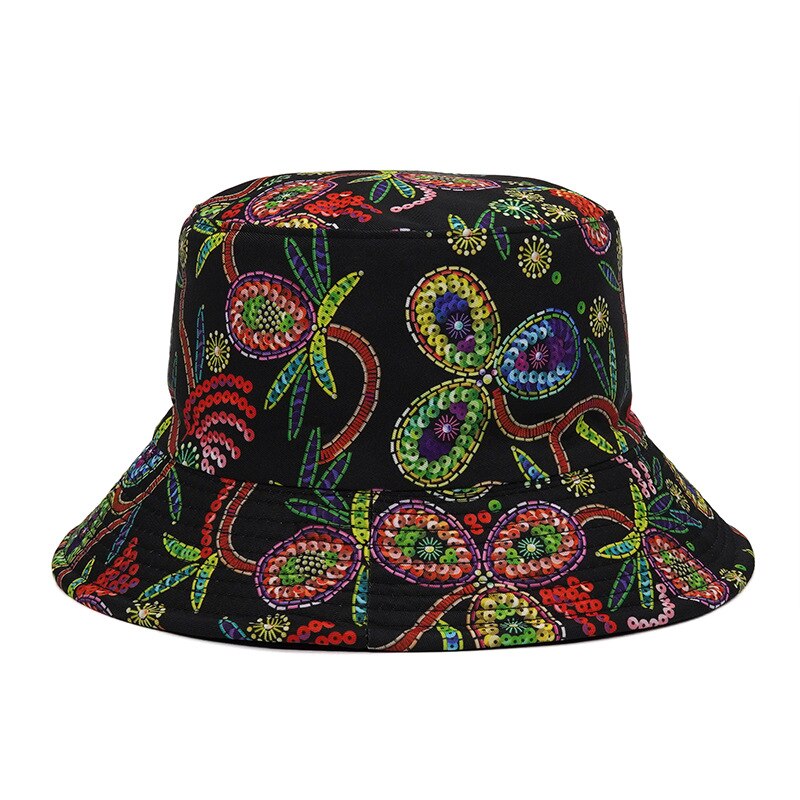 Chapeau Bob Graffiti pour femmes et hommes, couvre-chef d'été à motif de crâne Floral, pliable, style pêcheur, Gorros, Panama,: Color