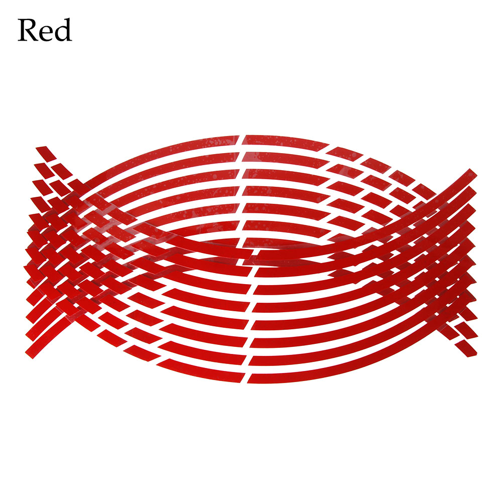 10Pcs Kinderen Loopfiets Reflecterende Sticker Wiel Decals Reflecterende Band Applique Tape Veiligheid Stickers Fiets Accessoires: red