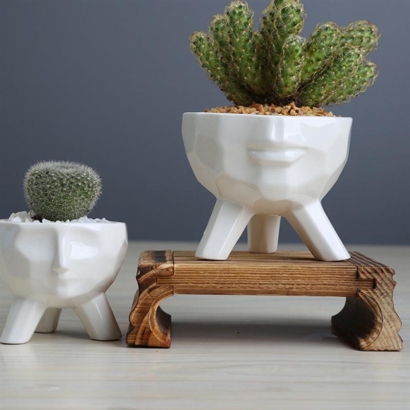 Maceta creativa simulada de medio rostro lavabo de cerámica suculentas plantas en macetas accesorios para el hogar ornamento paisaje suministros