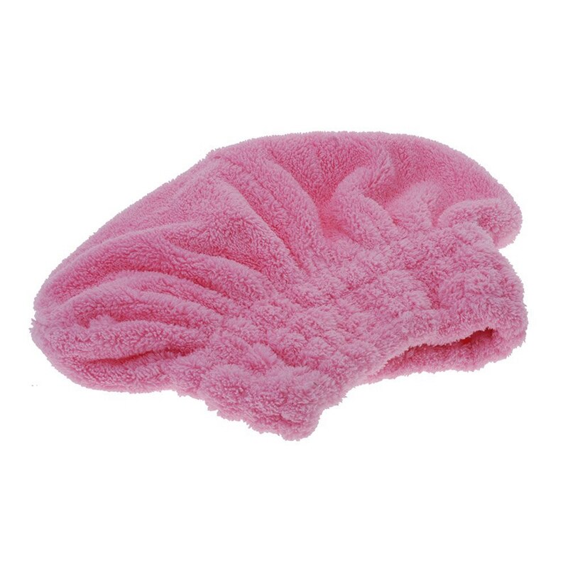 2 PCS Useful Minifiber Dry Hair Hat Quickly Dry Hair Rolled Towel Cap (Pink &amp; Purple)