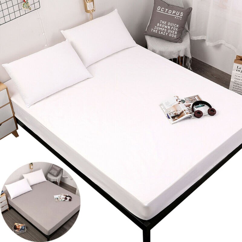 Waterproof Mattress Protector Fitted Sheet Home Bed Cover Queen Size/King Waterproof Solid Color Urine-Proof Mattress Cover