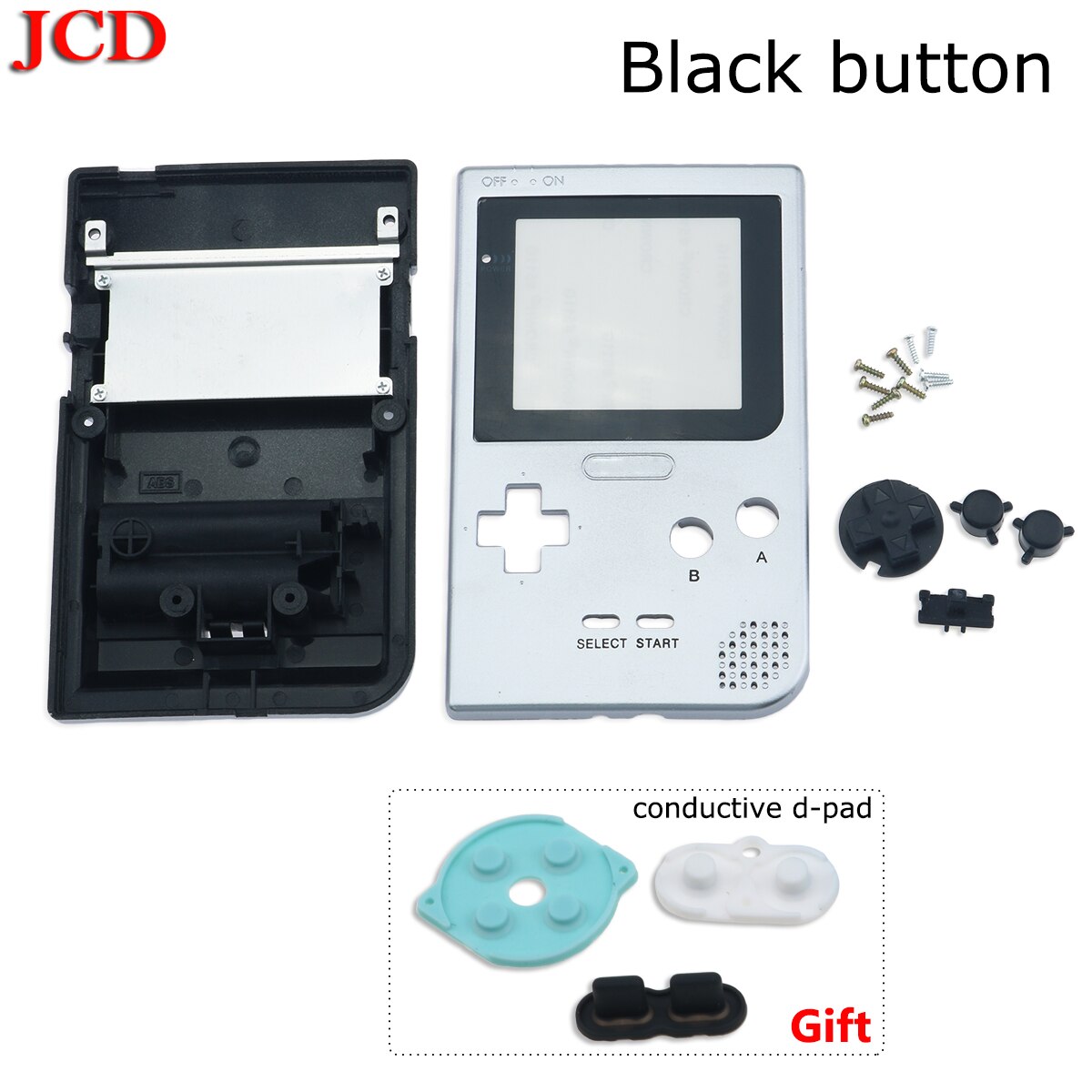 JCD Full Case Cover Housing Shell Replacement for Gameboy Pocket Game Console for GBP Case with Buttons conductive d-pad