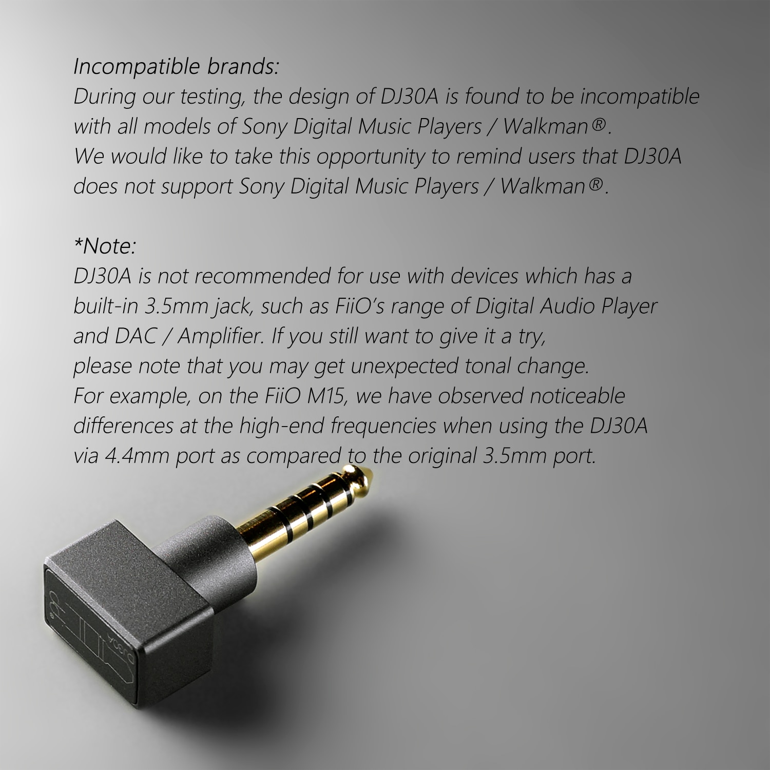 Dd ddhifi  dj30a,  kvinnelig 3.5 adapter. påfør  til 3.5mm hodetelefonkabler, fra 4.4 utganger som cayin ifi fiio hiby shanling etc.