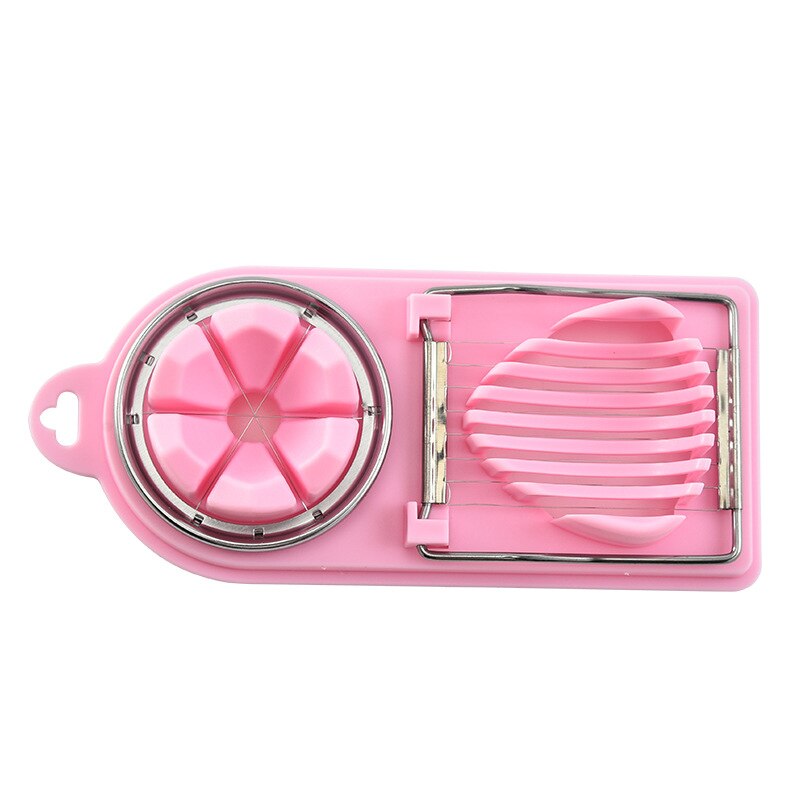 Multifunctionele Ei Slicer Cutter 2 In 1 Ei Snijder Rvs Fruit Slicer Voor Keuken Accessoires Utensilios De Cocina: dark pink