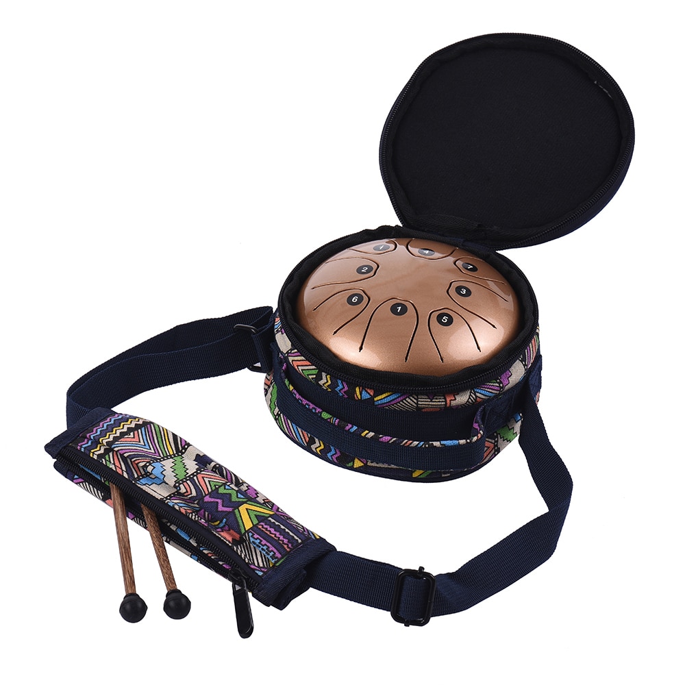 5.5 Inch Tong Drum Mini 8-Tone Staal Tong Drum C Sleutel Hand Pan Drum Met Drum Hamers Carry tas Percussie Instrument