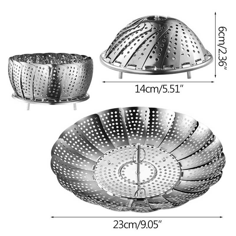 High folding multifunctional vegetable steamer stainless steel food steamer seafood steamer expandable kitchen tools