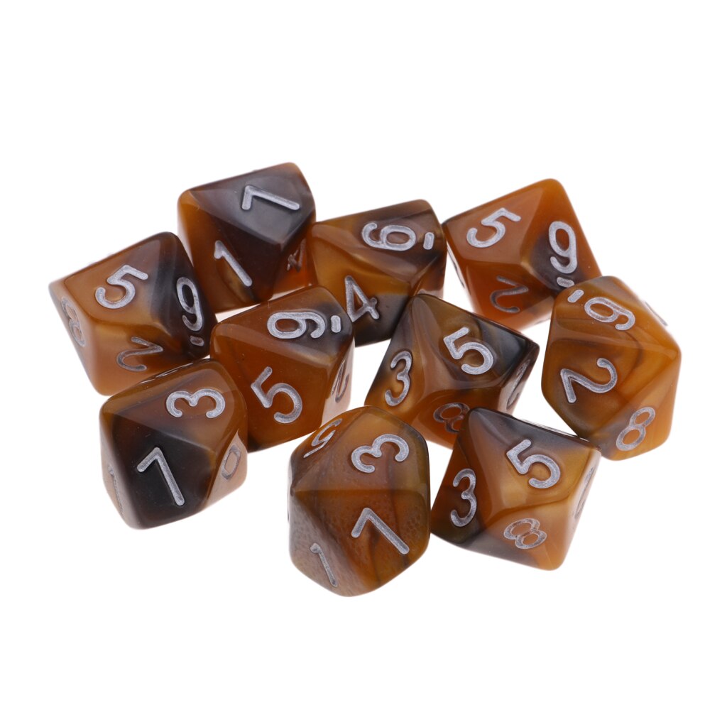 MagiDeal 10 stücke 10 Seitige Würfel D10 polyedrisch Würfel für Tisch Spiele für Kneipe Verein Spiele Liefert Rosa: Möglichkeit 2