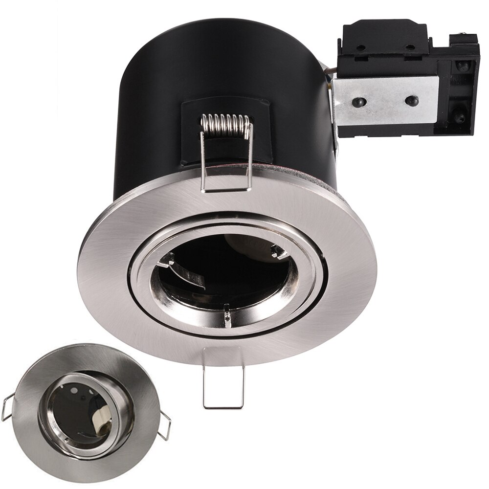 90 minutter brannklassifisering  gu10 led downlight med dimbar led pære  gu10 led downlight soverom kjøkken innendørs spotlight  d30: 1pc med hvit pære / Børstet nikkel-t