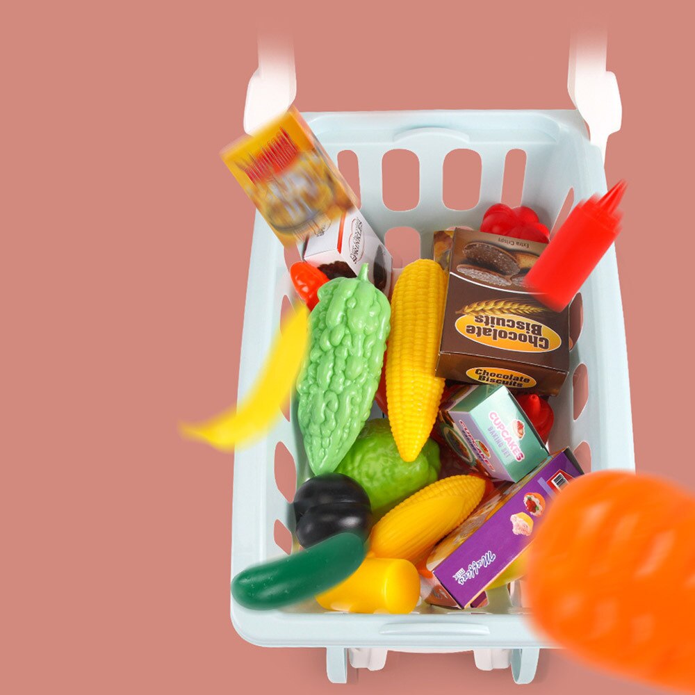 Neue freundlicher Simulation Einkaufen Einkaufszentrum Supermarkt Warenkorb Wagen Spielzeug Miniatur Spielen Einkaufen Bildung Spielzeug für Baby J11