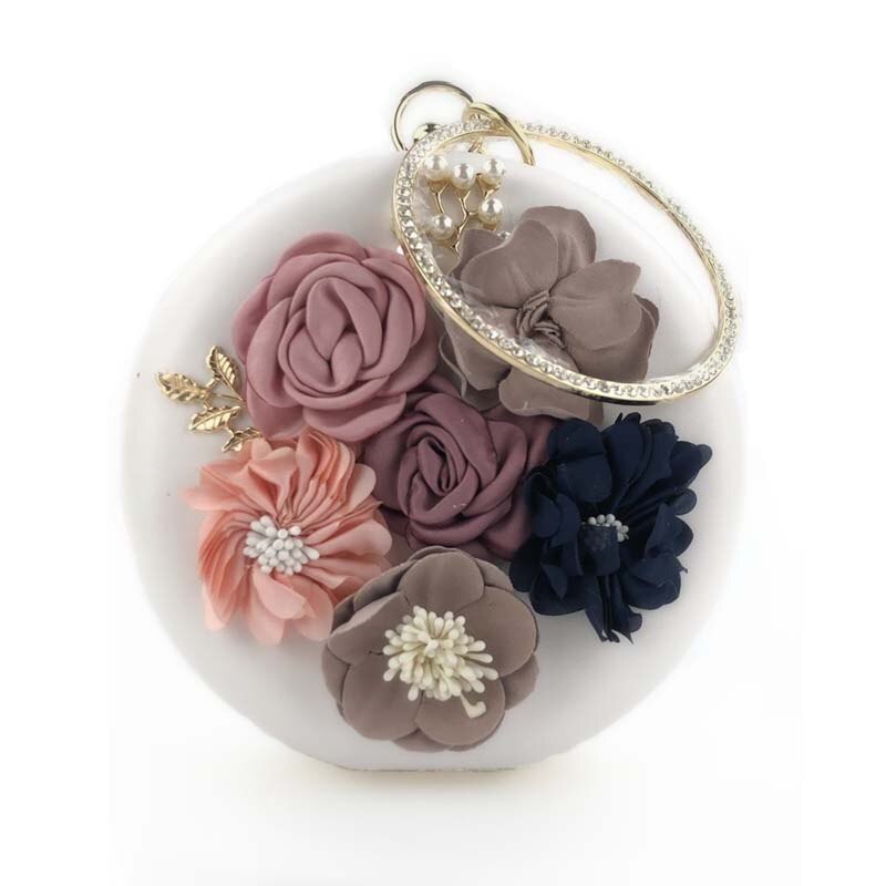 Sac à main rond de soirée pour femmes, pochette de soirée rouge, célèbre de luxe à la de ,: White
