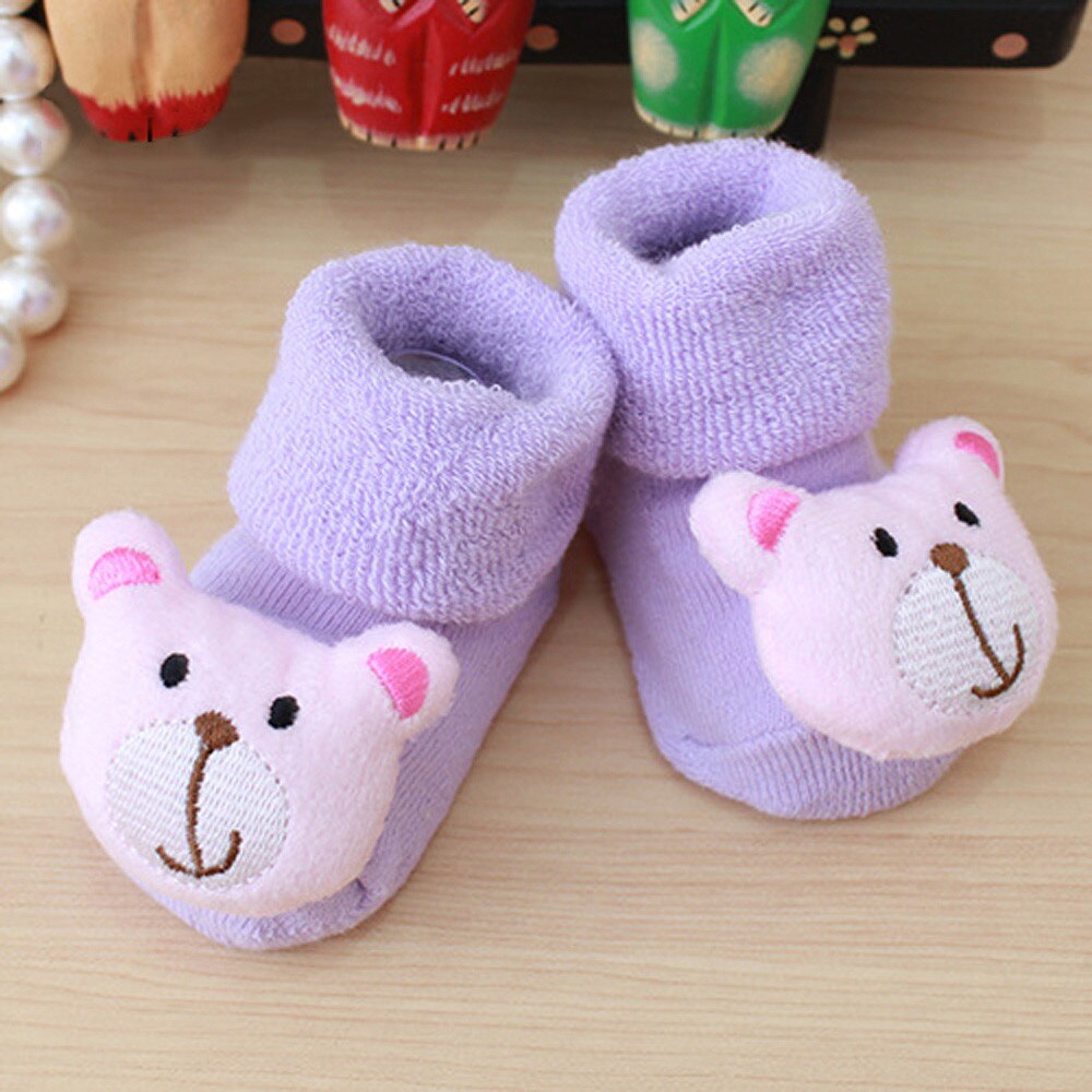 Leuke Casual Novelty Warm Baby Baby Sokken Cartoon Pasgeboren Kids Baby Meisjes Jongens Anti-Slip Warme Sokken Slipper Schoenen laarzen Voor Kid: D