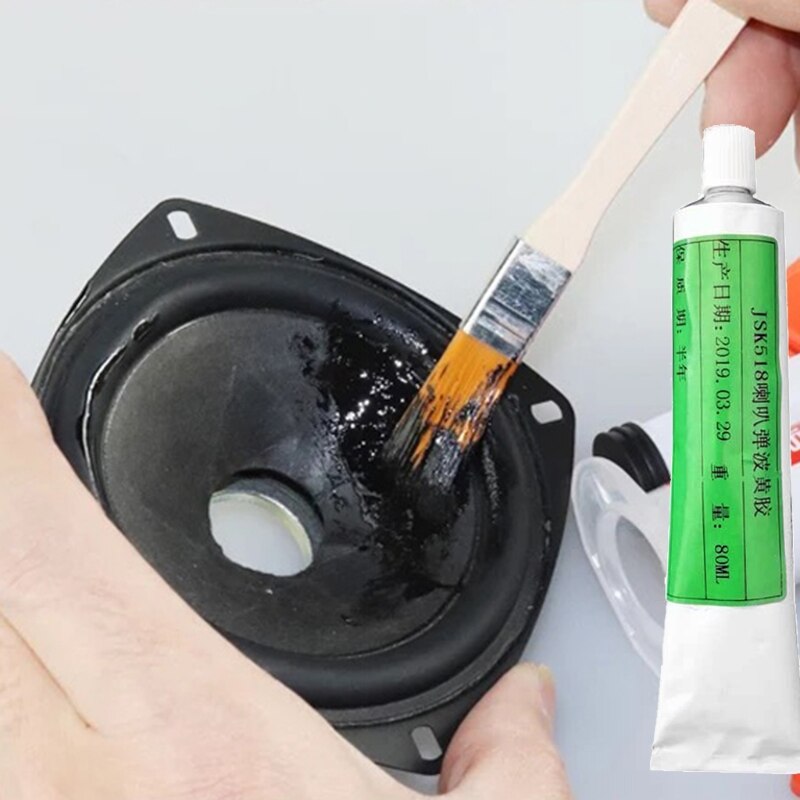 066E 80ml Black Speaker Repair Glue Speaker Repair Adhesive for Speaker Foam Paper Trays Rubber Edges Cloth Edge Seal