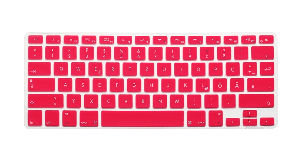 US Layout German Letters Deutsche Alphabet Keyboard Stickers for Macbook Pro 13" 15" 17"/ Macbook Air 13 Silicone keyboard Cover: Pink