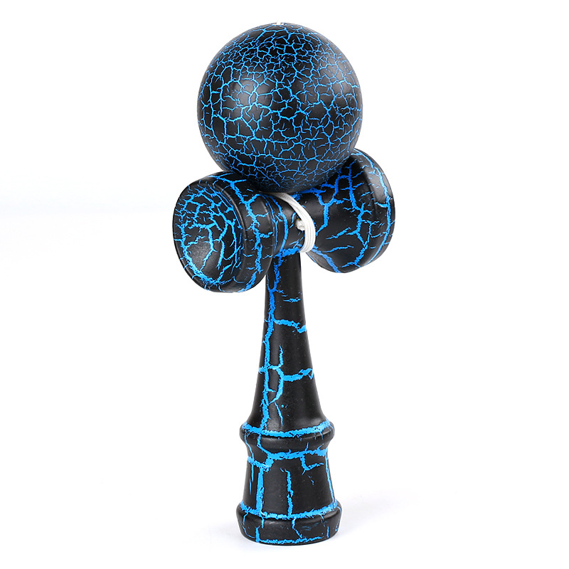 Kids Adult Kendama Wooden Toy 18CM PU Paint Crack Kendama Skillful Juggling Ball Traditional Game Toy Outdoor Sport: Crack Blue