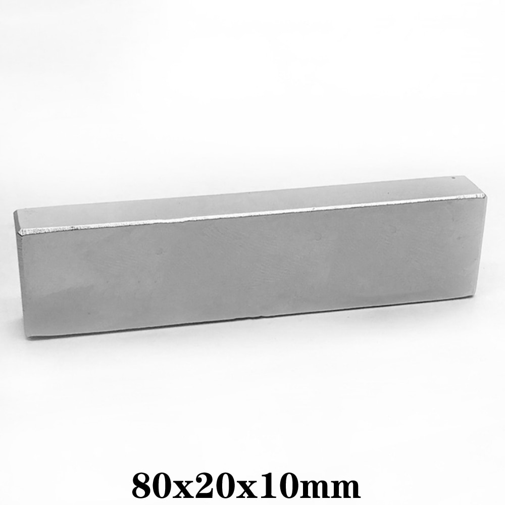 1 ~ 5 Stuks 80X20X10 Sterke Vel Zeldzame Aarde Magneet Lengte 80 Mm Blok Rechthoekige Neodymium magneten 80X20X10 Mm N35 Magneet 80*20*10