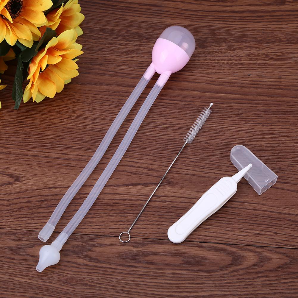 3pcs Newborn Baby Safety Nose Cleaner Kids Vacuum Suction Nasal Aspirator Set Infants Flu Protections Accessories Baby Care