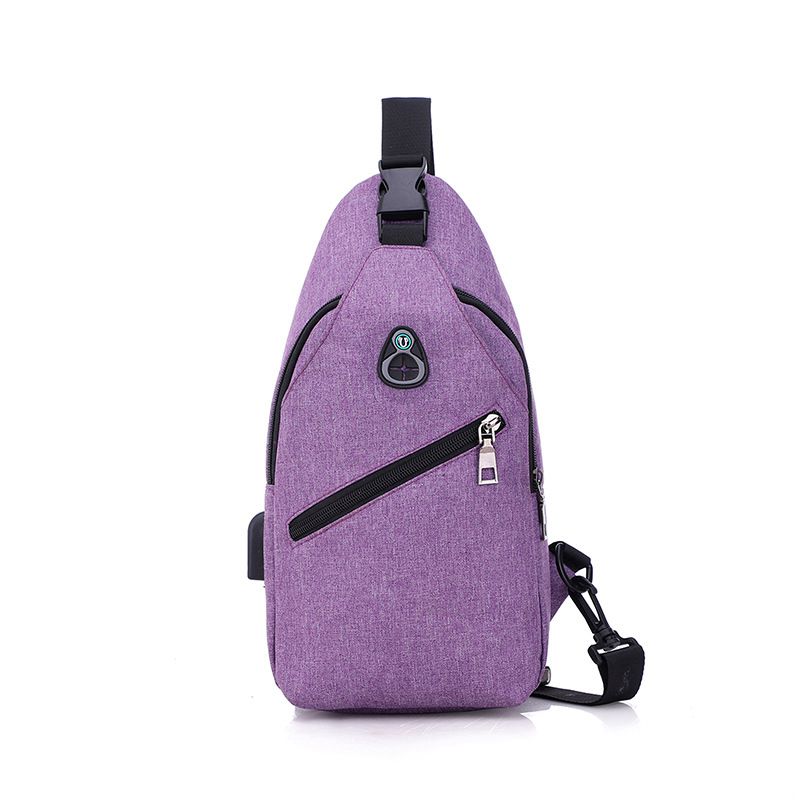Anti-theft Chest Bag Male Thin Chest Pack Holster Men Bag Sling Personal Pocket Pauch Purse Man Cross Body Strap Hand Bag KL1027: Purple