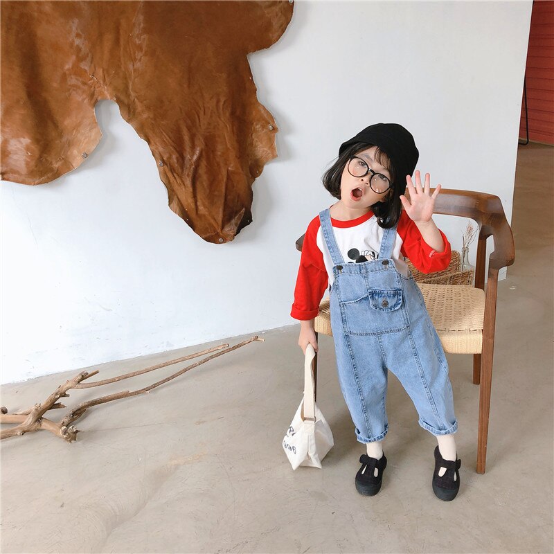 Neue Baby freundlicher Overall Frühling Herbst Koreanische Denim Hosen Overall für Mädchen Kleinkind Baby Jungen lässig Jeans 2 3 4 5 6 7 jahre