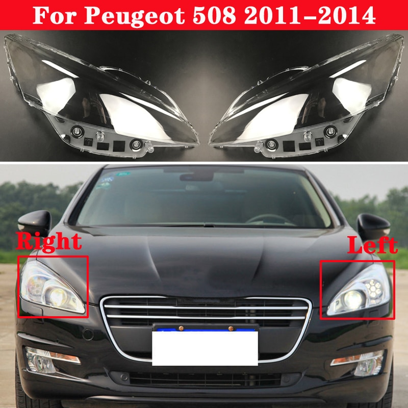 For Peugeot 508 Car Bright Head Light Shade Shell Caps Front Headlamp Lamp cover Lampshade Headlight