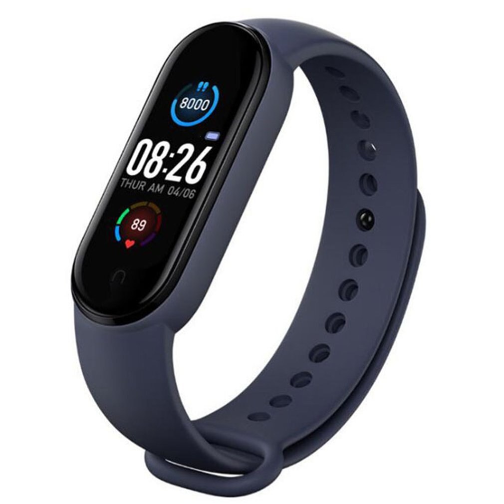 Smart fitness armband band med mätande pulsmätare sport aktivitet tracker män kvinnor titta på armband: Blå